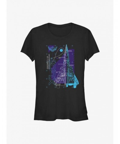 Disney Pixar Lightyear Ship Schematic Girls T-Shirt $7.47 T-Shirts