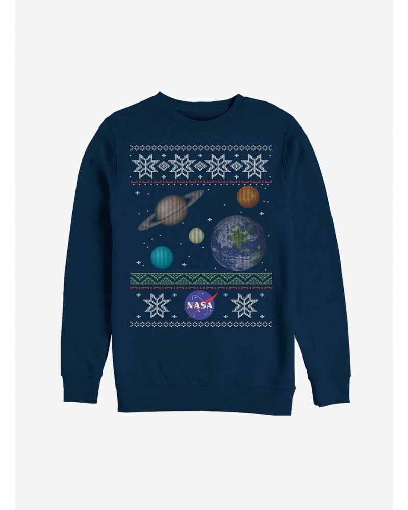 NASA Planet Ugly Christmas Sweater Print Sweatshirt $9.45 Sweatshirts