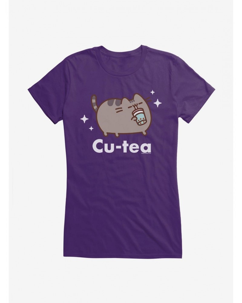 Pusheen Sips Cu-Tea Girls T-Shirt $6.77 T-Shirts