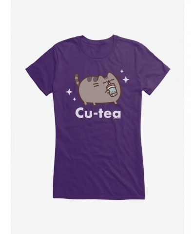 Pusheen Sips Cu-Tea Girls T-Shirt $6.77 T-Shirts
