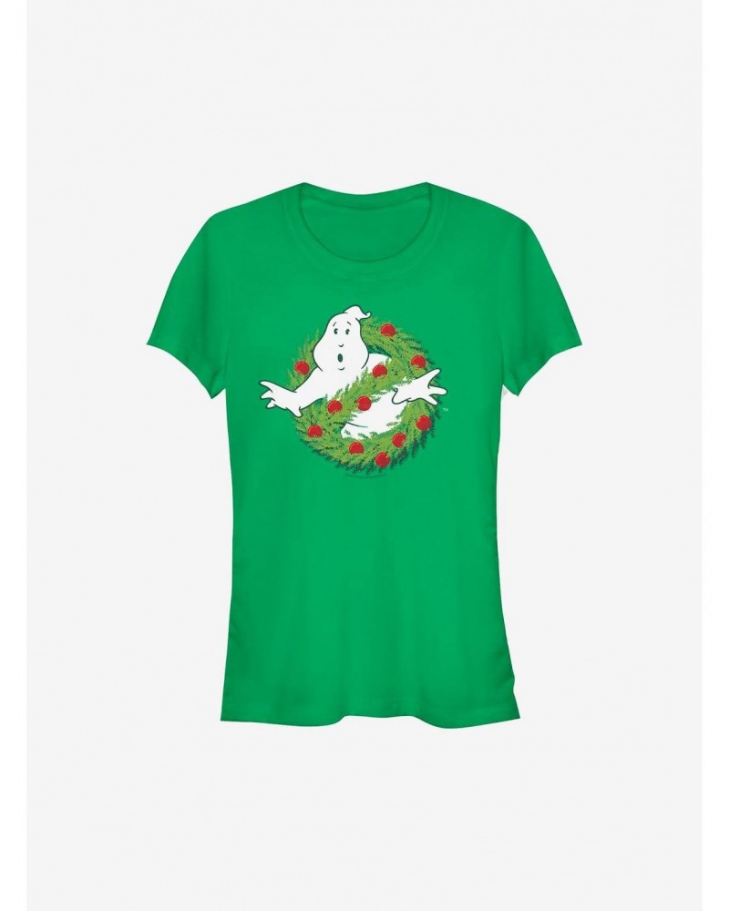 Ghostbusters Holiday Logo Wreath Girls T-Shirt $7.37 T-Shirts