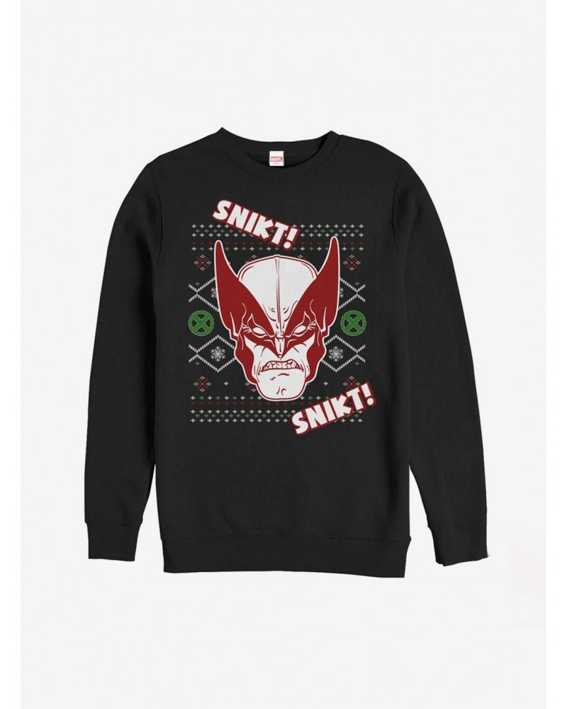 Marvel X-Men Wolverine Ugly Christmas Sweater Snikt Sweatshirt $13.58 Sweatshirts