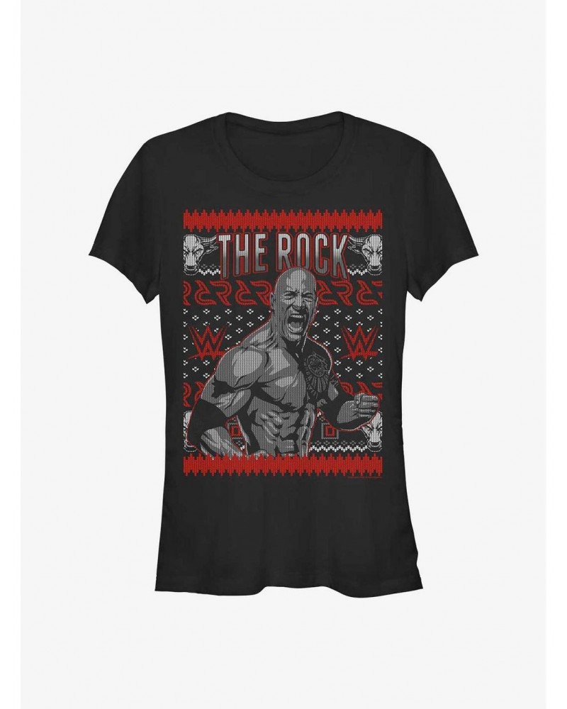 WWE The Rock Ugly Christmas Girls T-Shirt $6.77 T-Shirts