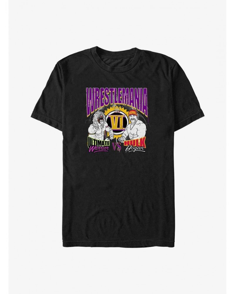 WWE Wrestlemania 6 Ultimate Warrior vs. Hulk Hogan Retro T-Shirt $8.80 T-Shirts