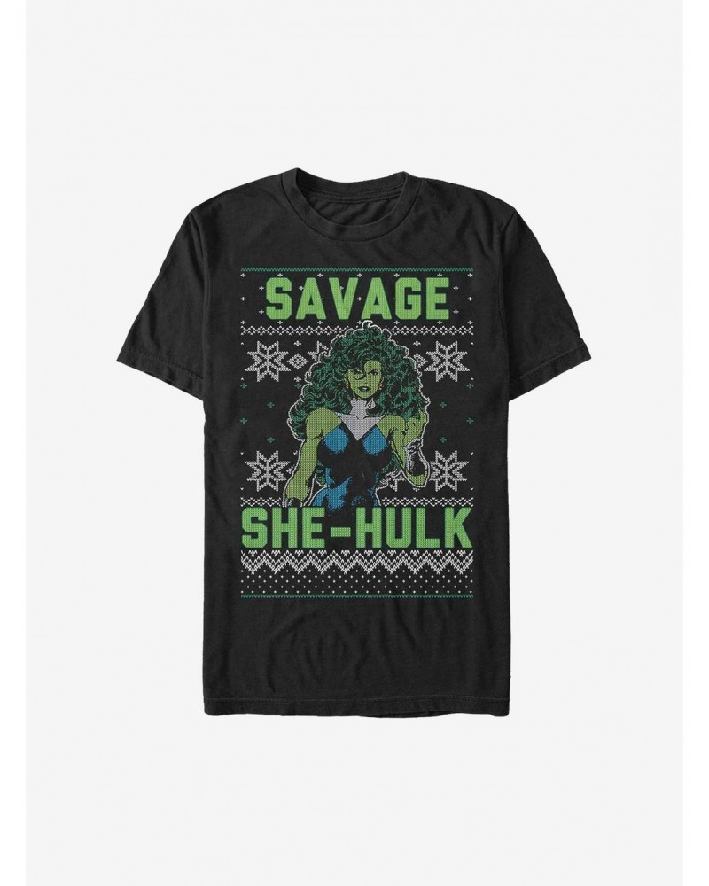 Marvel She Hulk Christmas Pattern Sweater T-Shirt $7.65 T-Shirts
