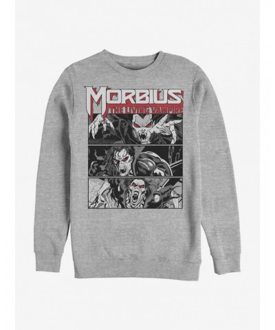 Marvel Morbius The Living Vampire Panels Crew Sweatshirt $13.28 Sweatshirts