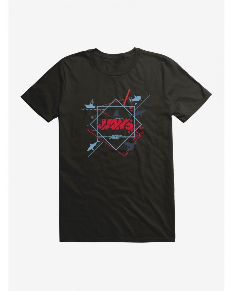 Jaws Linear Script Icons T-Shirt $7.84 T-Shirts