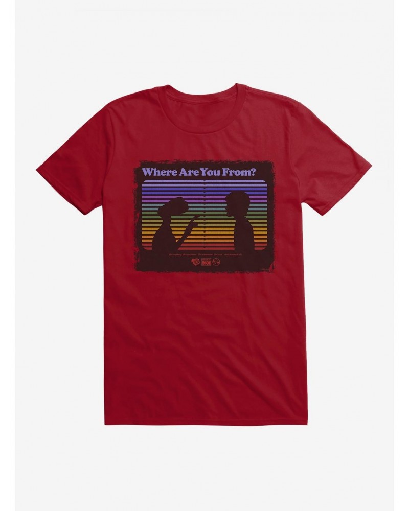 E.T. 40th Anniversary Where Are You From E.T And Elliott Silhouette T-Shirt $11.23 T-Shirts