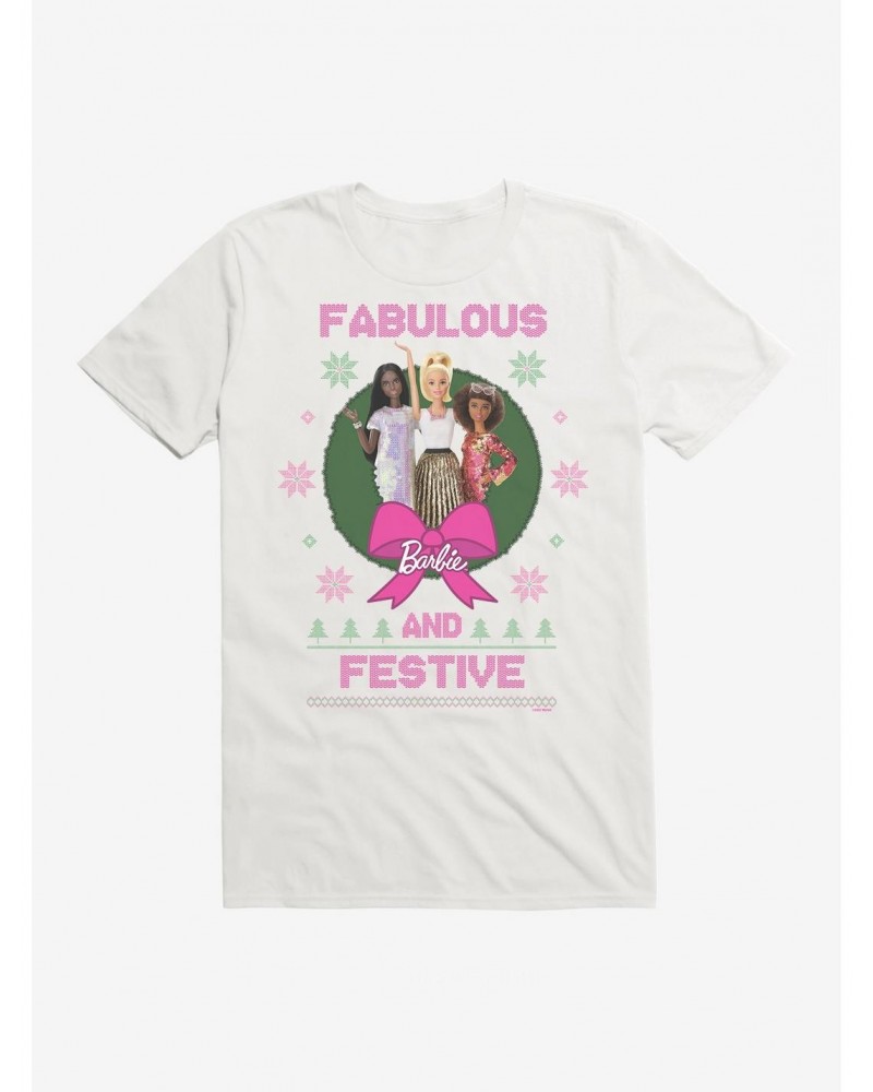 Barbie Fabulous And Festive Ugly Christmas Pattern T-Shirt $7.27 T-Shirts