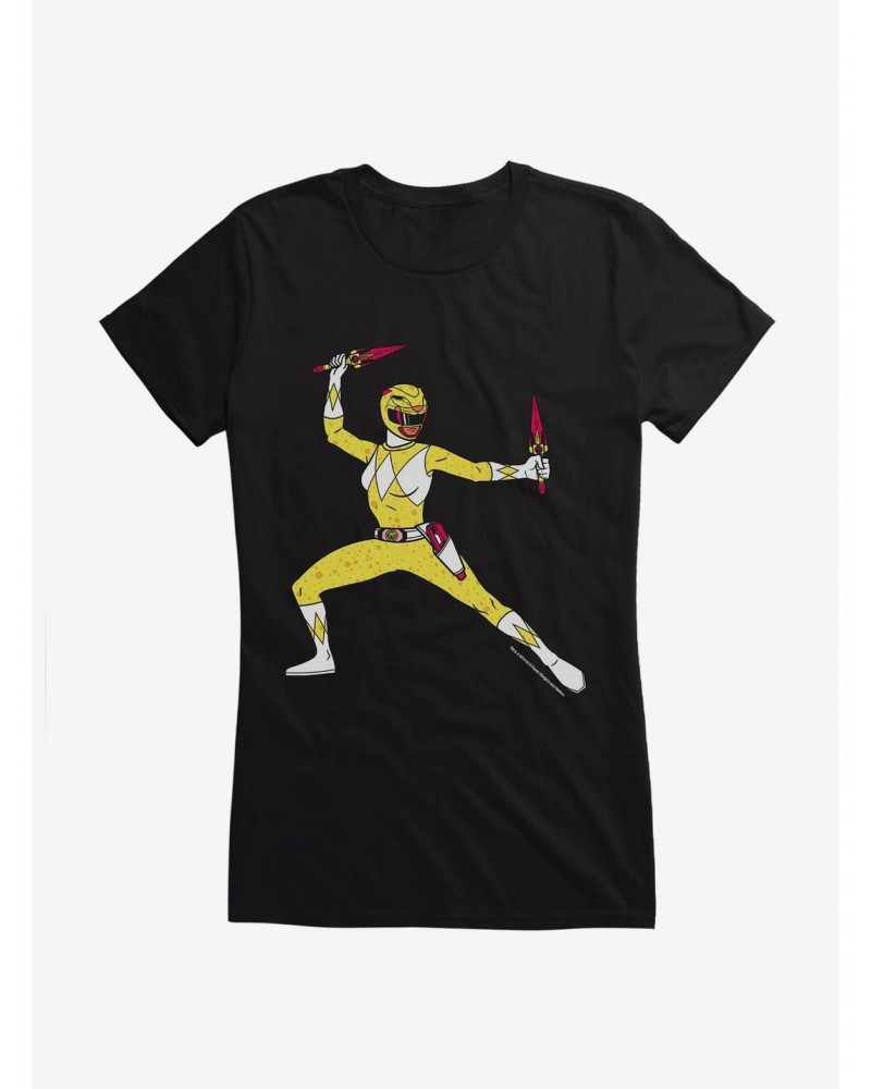Mighty Morphin Power Rangers Yellow Ranger Ready Girls T-Shirt $6.18 T-Shirts