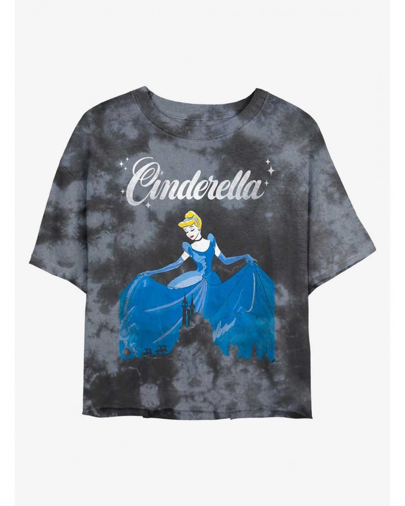 Disney Cinderella Dancing Tie-Dye Girls Crop T-Shirt $12.43 T-Shirts