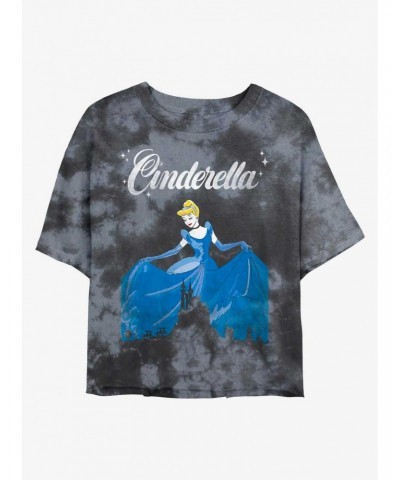 Disney Cinderella Dancing Tie-Dye Girls Crop T-Shirt $12.43 T-Shirts