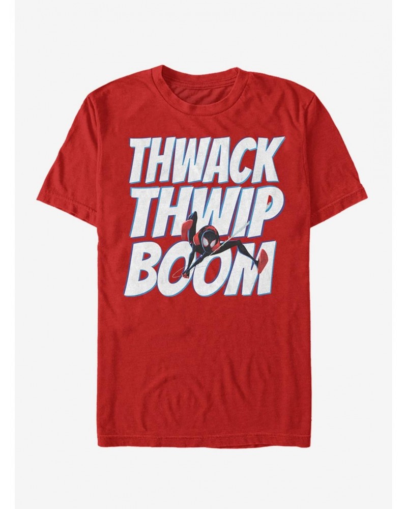 Marvel Spider-Man: Into The Spider-Verse Twack Thwip Boom T-Shirt $7.14 T-Shirts