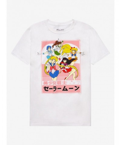 Sailor Moon Group Pink Boyfriend Fit Girls T-Shirt $10.96 T-Shirts