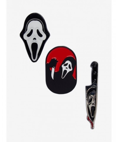 Scream Ghost Face Mask Knife Enamel Pin Set $5.24 Pin Set