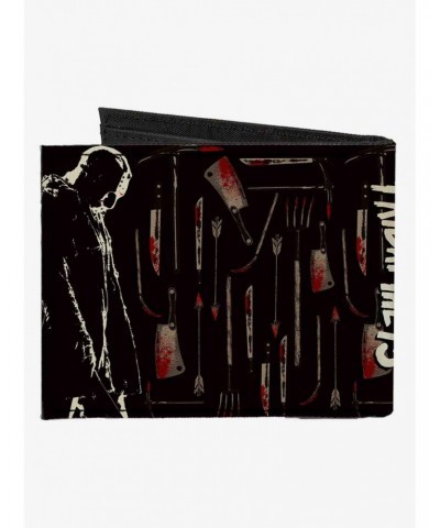 Friday The 13th Jason Machete Pose Bloody Tools Canvas Bifold Wallet $9.41 Wallets