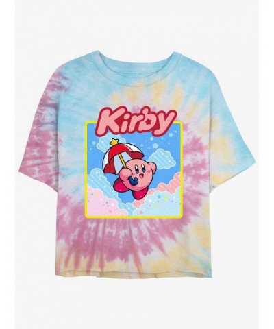 Kirby Starry Parasol Tie-Dye Girls Crop T-Shirt $10.33 T-Shirts