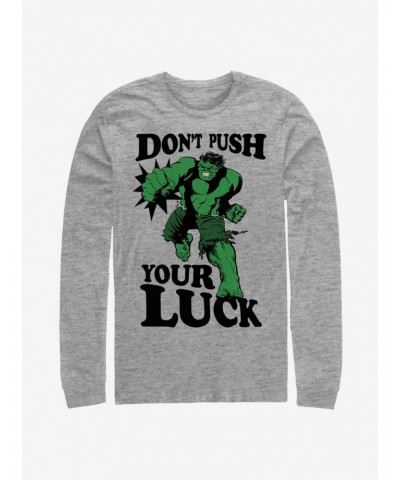 Marvel Hulk Push The Luck Long-Sleeve T-Shirt $11.32 T-Shirts