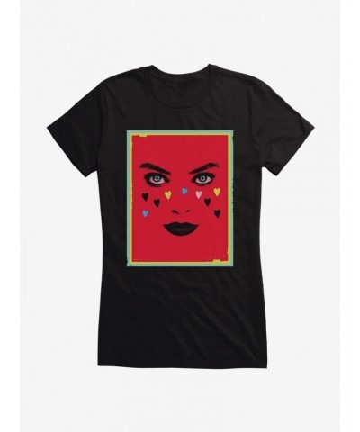 DC Comics Birds Of Prey Harley Quinn Heart Face Girls T-Shirt $6.77 T-Shirts