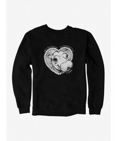 Fiona The Hippo Valentine's Day Heart Sketch Sweatshirt $9.74 Sweatshirts