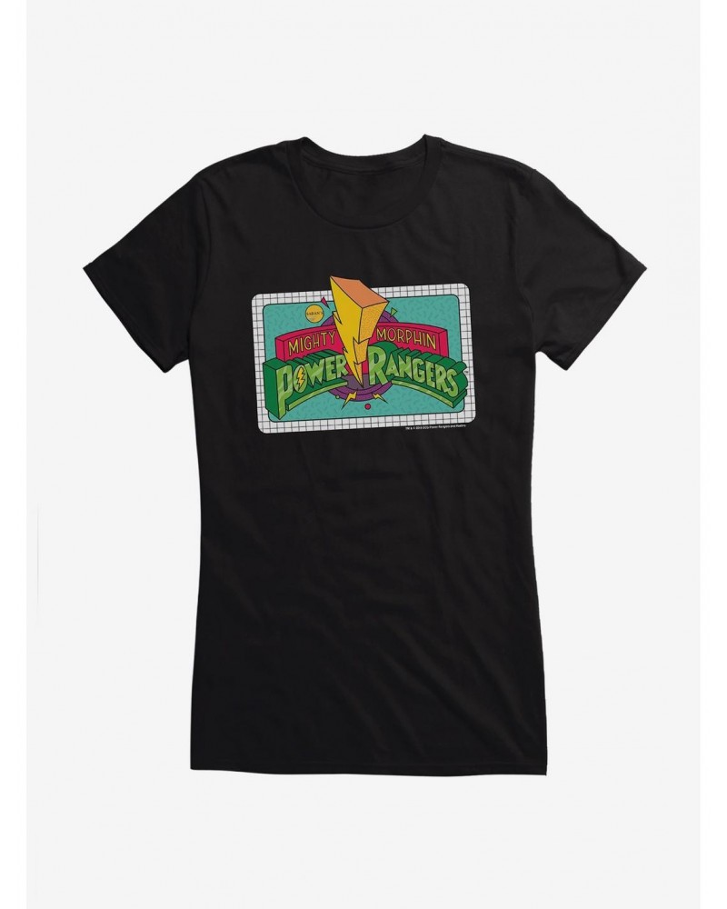 Mighty Morphin Power Rangers Color Sketch Logo Girls T-Shirt $7.97 T-Shirts