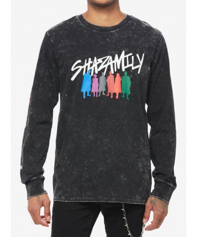 DC Comics Shazam! Fury Of The Gods Shazamily Wash Long-Sleeve T-Shirt $13.87 T-Shirts