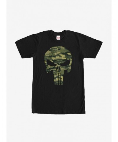 Marvel Punisher Camo Skull Symbol T-Shirt $5.74 T-Shirts