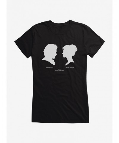 Outlander Claire and Jamie Silhouette Girls T-Shirt $7.32 T-Shirts